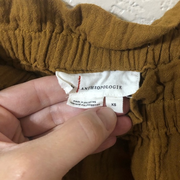 Anthropologie April Gauzy Cotton Tank in Gold - Size X Small - Picture 3 of 7